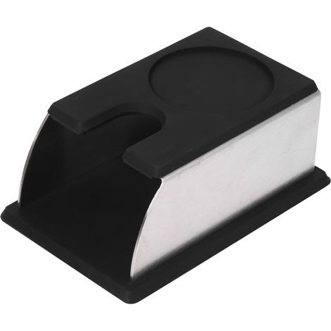 Support de tasseur à café, porte-outil en acier inoxydable et silicone (Noir) (1/3)
