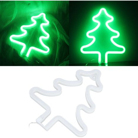 Guirlande lumineuse LED néon pour sapin de Noël, décoration de Noël néon, décoration originale pour fête d'anniversaire, éclairage d'ambiance. Alimentation par piles ou USB. (1/5)