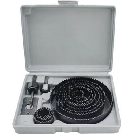 Coffret Scies-Cloches 13 Pièces Pro Set Accessoire De Artisanat 19-127 Mm - Gris (1/5)