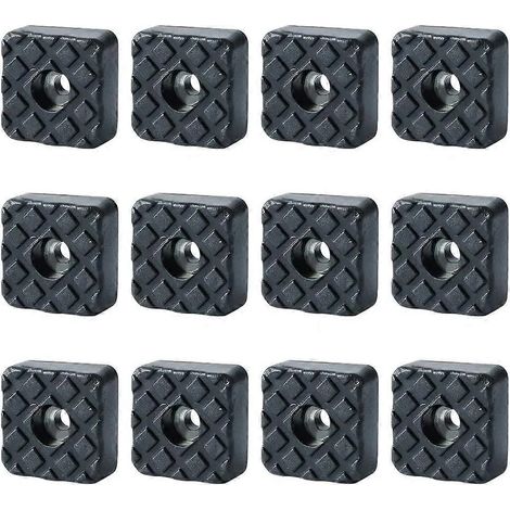 Lot de 12 patins antidérapants en caoutchouc pour chaises et meubles de jardin, protection de sol 22 mm x 22 mm (1/4)