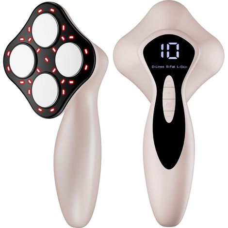 Masseur Anti Cellulite Électriques Appareil Massage, 4 Têtes De Massage, Sans Fil, Lifte, Raffermit Et Masse, Pour Le Ventre, La Taille, Les Bras, Les Jambes Et Les Hanches - Or Rose