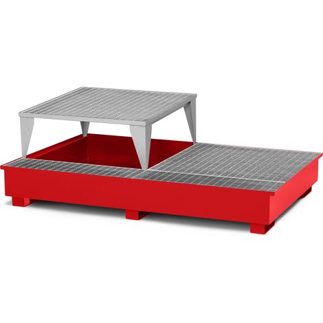 RR Industrietechnik Typ RTA-21 Auffangwannen für IBC aus Stahl mit Abfüllbereich RAL 3000 feuerrot
