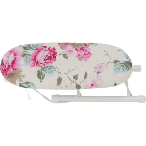 Table à repasser de table résistante à la chaleur, pliable et portable, mini table à repasser avec accessoires de repassage pour la maison et les voyages, motif pivoine (1/5)