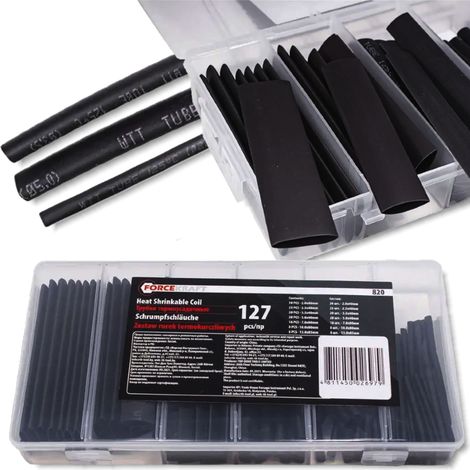 Set di guaine termorestringenti Forcekraft, 127 pezzi, manicotto isolante (1/5)