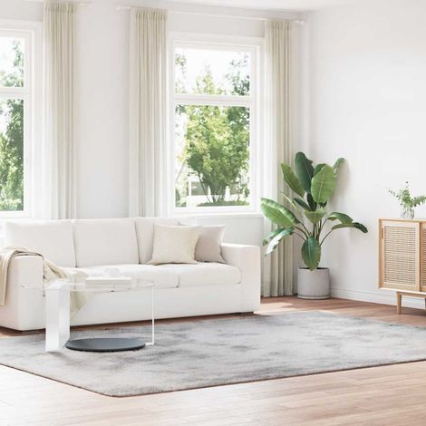 Teppich Shaggy Hochflor NAVARRA Silbergrau 240x340 cm Polyester