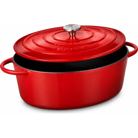 Küchenprofi Casseruola ovale in ghisa, 31 cm, colore: rosso, modello Provence (1/5)