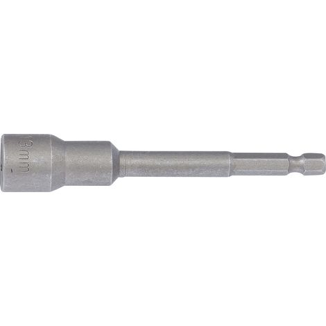BGS Steckschlüssel-Einsatz Sechskant extra lang für Bohrmaschinen Antrieb Außensechskant 6,3 mm (1/4") SW 13 mm - 2769