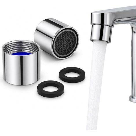 Aérateurs de Robinet 2 Pièces Filetage 18 mm Type J, Filtre Mousseur Économie d’Eau en Métal, Corps Laiton Chromé Avec Joints Pour Cuisine Salle de Bain (1/5)
