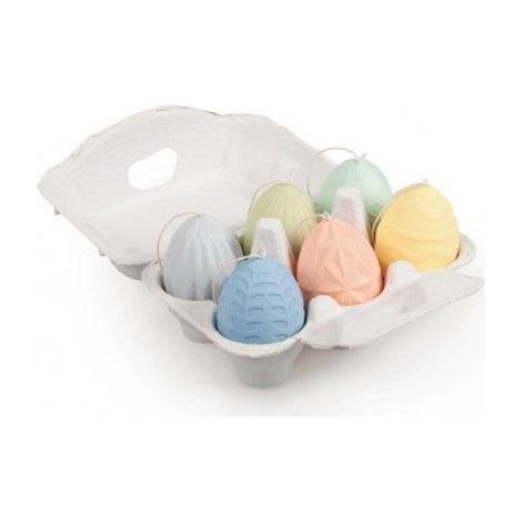 Plastikeier, gemischt, 6 cm, 6 Stück