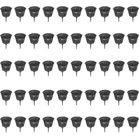 Lot de 50 paniers d'engrais pour bonsaï avec couvercle, pots à nutriments pour plantes de bonsaï, plantes succulentes, orchidées (petit, noir) (1/5)