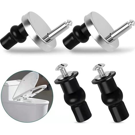 Lot de 2 fixations universelles pour abattant WC, charnières de remplacement en plastique, kit de montage pour lunette de toilettes, accessoires de réparation, adapté à la plupart des sièges, couleur (1/5)