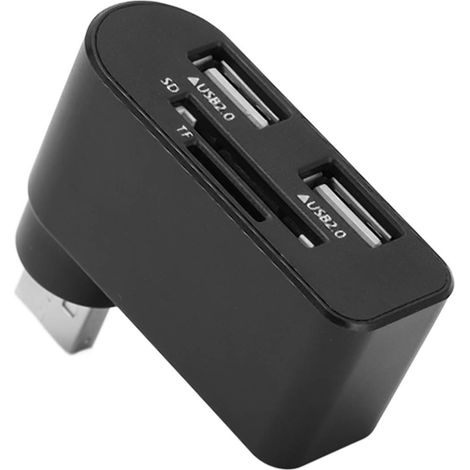 HUB USB 2 Ports Rapide avec Lecteur de Cartes SD pour Disque Dur Externe et Appareil Photo (1/5)