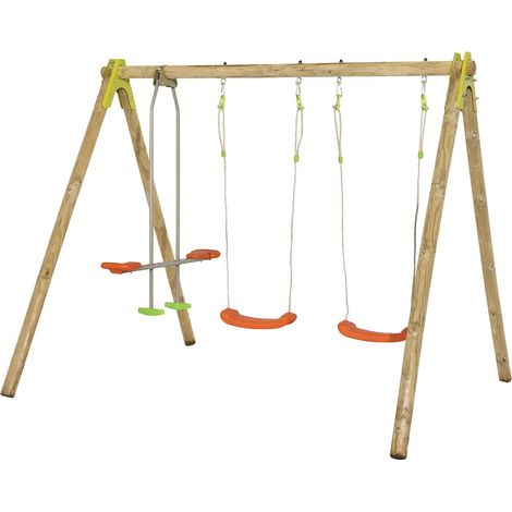 Portique bois 1.90 m Natura BERRY - 4 enfants