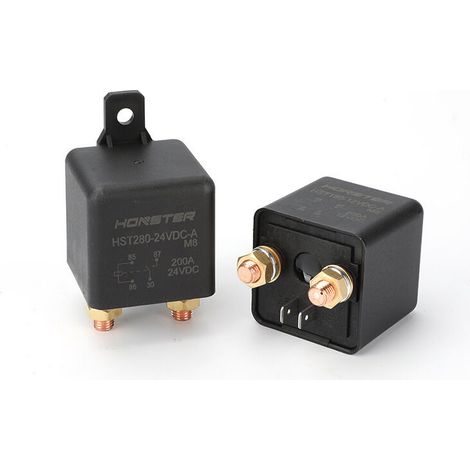 Relais 200 A, bornier M8, 12 V/24 V, bornier en cuivre, contacts argentés, relais de commutation principal New Energy 12 V - 4 broches [M8] à simple bobine, à verrouillage (1/4)