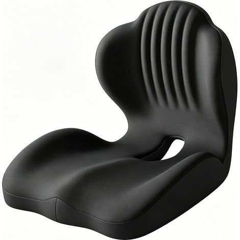 Coussin d'assise orthopédique en forme de L, 40 x 44 x 37 cm, avec soutien lombaire et découpe pour le coccyx, coussin de dossier ergonomique pour chaise de bureau, voiture, anneau de siège pour (1/5)