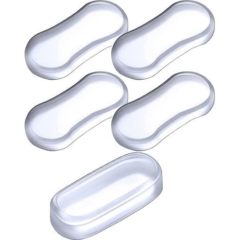Kit de remplacement de 5 tampons amortisseurs pour siège de toilette en silicone transparent, coussinets en caoutchouc pour abattant de toilette pour la maison, les hôtels, l'école, salle de bain des (1/5)