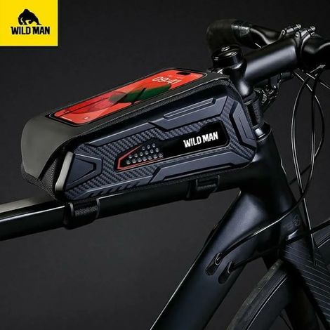 Sacoche de cadre Wildman M90 pour vélo, avec support intégré, noire (1/5)