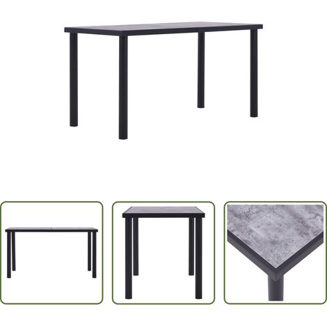 Table de dîner - Table à manger Noir et gris béton 140x70x75 cm MDF (1/5)
