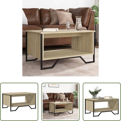 Holzwerkstoff Couchtisch -  Couchtisch Sonoma-Eiche 75x51x40 cm Holzwerkstoff (1/5)