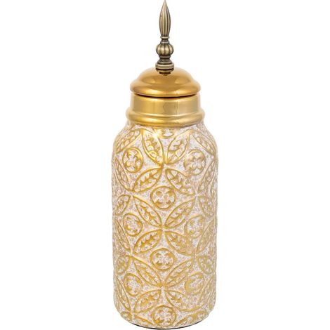Jarron de ceramica  marrón, D12x37h cm (1/5)