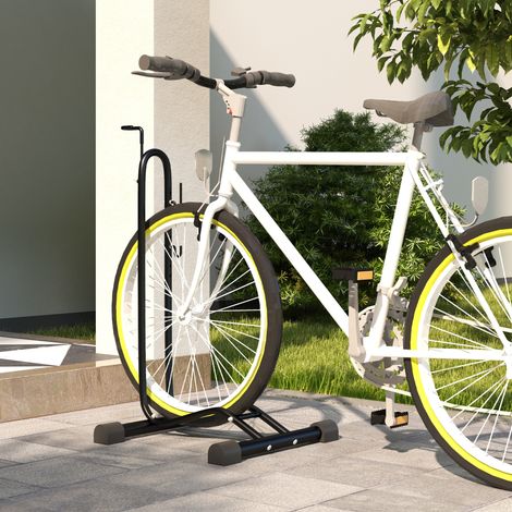 Soporte para bicicleta vertical y horizontal de metal negro 45 x 44 x 118 cm OKWISH (1/5)