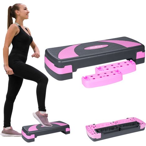 Step d'aérobic de 78 cm, plateforme modulaire réglable à 3 niveaux pour exercices de fitness (1/5)