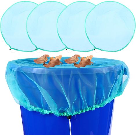 4 Pcs Filet pour Citerne de Pluie, 95cm Housse pour Tonneau De Pluie Ronde avec Cordon de Serrage Premium Housse en Maille pour Tonneaux De Pluie Protection Contre Les Moustiques et Les Feuilles (1/5)