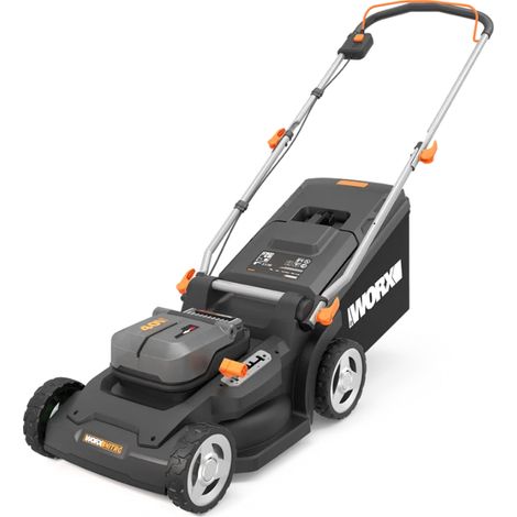 WORX Nitro WG745E - Cortacésped inalámbrico 40 V - 4 Ah - Superficie máxima de 500 m² - Ø41 cm - 50 L - Corte hasta los Bordes - 6 Alturas de Corte - Incluye 2 baterías y Cargador (1/5)