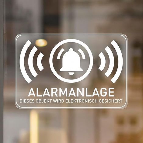 Alarm System Stickers, Vinyl Stickers Alarm, Security Labels Waterproof Burglar Protection Car, Office, Home (1/3)
