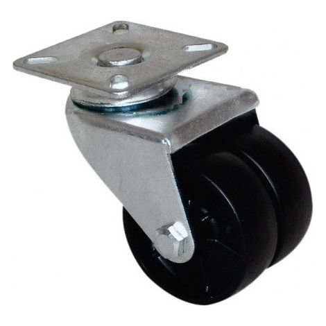 Roue à double galet 50mm à platine carréé pivotante - GUITEL HERVIEU - 861012