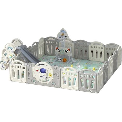 Parc pour bébé, Aire de jeux intérieure, Centre d'activités, Parc+Glissière+Anneau 1.9x2.0m (1/2)