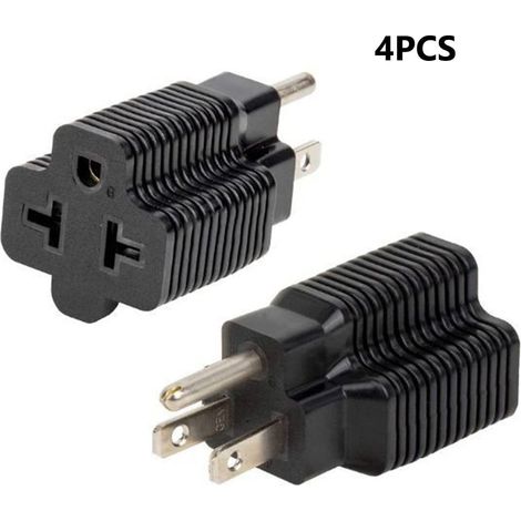 Adaptateur Électrique Domestique - NEMA 5-20R vers NEMA 5-15P - 15 A - 125 V - Pour Prise Murale Standard - 2 Pièces (1/4)