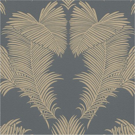 Nature wallpaper wall Profhome 379593 non-woven wallpaper textured with graphical pattern shiny gold grey 5.33 m2 (57 ft2) (1/5)