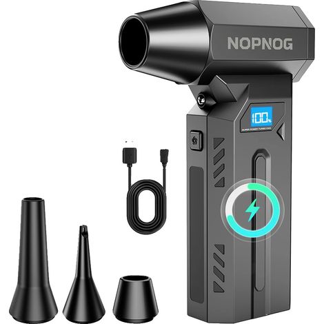 Ventola turbo, flusso d'aria elevato, design leggero, nero (1/2)