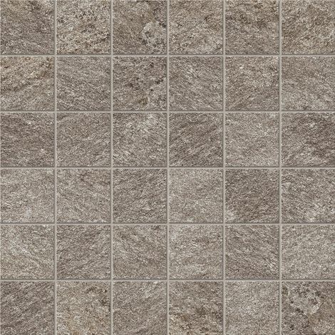Mosaïque effet Pierre Quartzite Gris Roche 4,8x4,8 cm Quadra 30x30x0,9 cm Mat Salvero - Sol et mur intérieur (vendu par carton de 0,9 m²) - RO'MA CARRELAGE