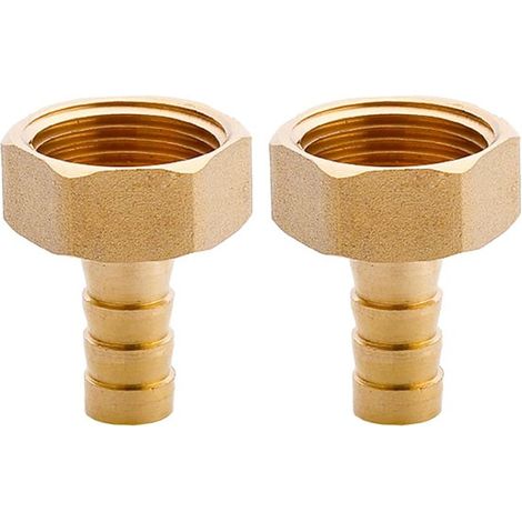 2 Stück Messing-Schlauchkupplung mit Widerhaken 3 4 Zoll BSP-Innengewinde-Schlauchanschlussadapter mit Widerhaken für Kraftstoff Luft Gas Wasser 12 mm (1/5)