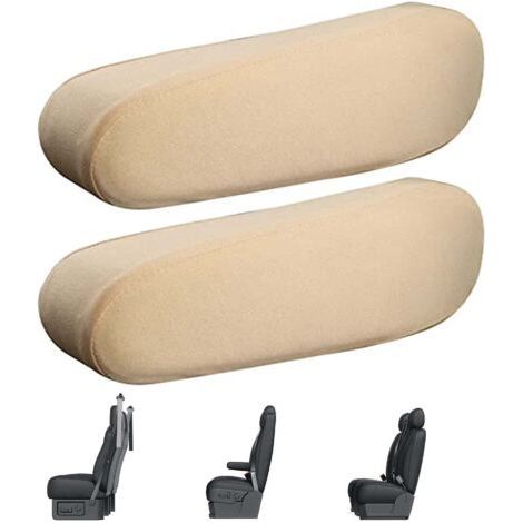 2 Pcs Housse De Protection pour Accoudoirs De Siège Avant Voiture, Housse D'Accoudoir Beige (1/5)