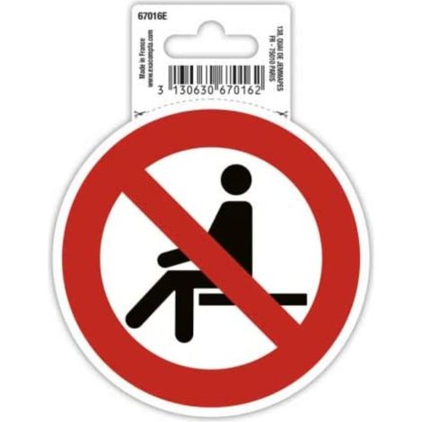 Exacompta - Ref. 67016E - 1 pannello adesivo rotondo NO SMOKING - In PVC antiscivolo e resistente ai raggi UV - Diametro pannello: 10 cm - Colore rosso (1/3)