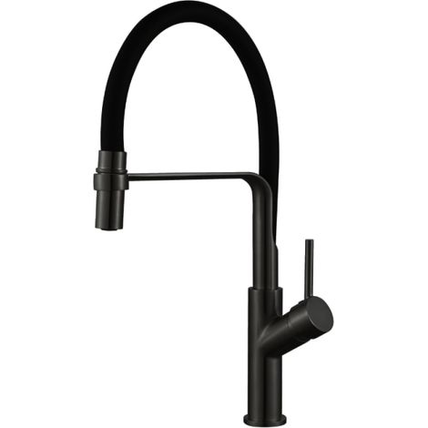 Robinet de cuisine avec douchette PAINI Ortence noir mat