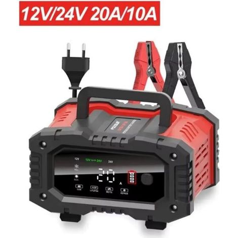 20A/10A Chargeur de Batterie de Moto de Voiture 12V/24V Chargeur Intelligent Lithium AGM Plomb-acide LiFePO4 Chargeurs de Batterie (1/5)