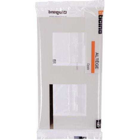 Bticino - Plaque Altège Déco 2 postes Opale - Blanc brillant avec liseré imitation or (1/5)