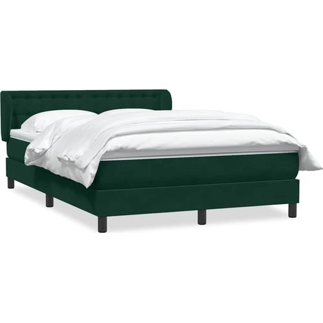 Maison Exclusive - Sommier à lattes de lit et matelas vert foncé 160x220cm velours