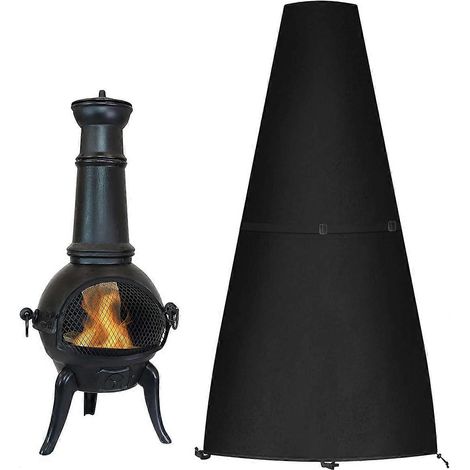 Housse ronde pour brasero, housse pour brasero, housse pour barbecue, bâche de protection pour barbecue avec cordon de serrage (122 x 21/61 cm) (1/5)