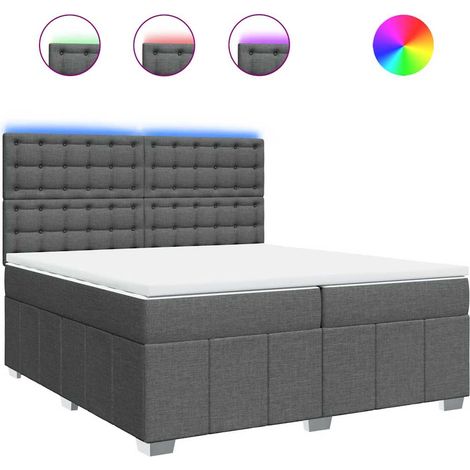 Maison Exclusive - Giroletto a Molle con Materasso Grigio Scuro 200x200 cm Tessuto (1/5)