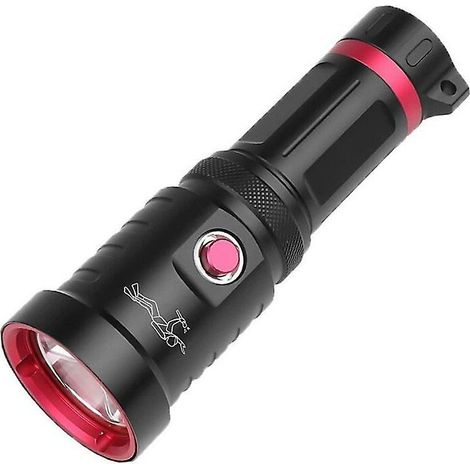Lampe torche LED 10000 lumens, IPX8, 3 modes, antichoc, avec batterie 26650 et chargeur – DELKEVIC