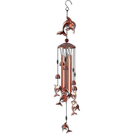 35 Zoll Windspiel Retro Delfinglocken Beruhigende Melodien Dekoration für drinnen und draußen, Terrasse, Veranda, Garten, Hinterhof