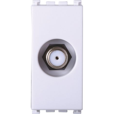 Prise TV satellite ETTROIT SAT à vis type F couleur blanche compatible avec Vimar Arkè VA2252B