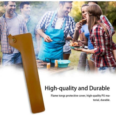 Étui de rangement en cuir synthétique pour pincettes de foyer, housse de protection pour barbecue et camping extérieur (1/5)