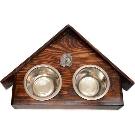 Levriero afgano II - supporto in legno con ciotole per cani, ciotole decorative per cani, regalo per l'adozione di un cane di Art-Dog (1/5)