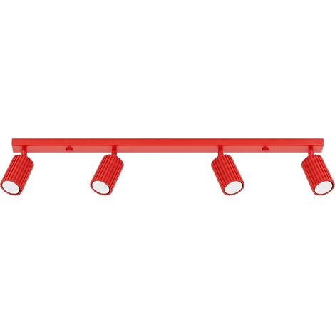 Sollux KARBON Barre de spots de plafond Karbon rouge 4x GU10 (1/5)